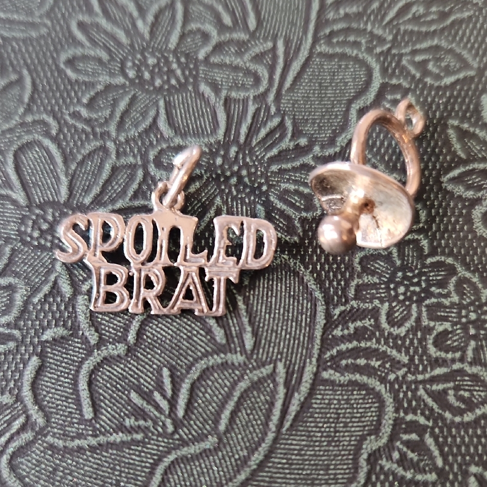 .925 Silver 'Spoiled Brat' and Pacifier Pendant / Charm